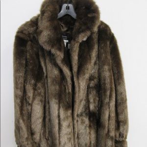Dennis Basso faux fur mid length coat
